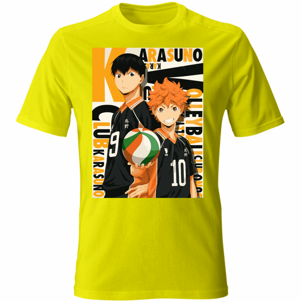 Otaku Hub Store yellow / S T-Shirt Unisex T-Shirt Unisex Hinata & Kageyama Haikyu Anime, Abbigliamento anime, anime store, accessori anime, manga, manga store, abbigliamento manga accessori manga