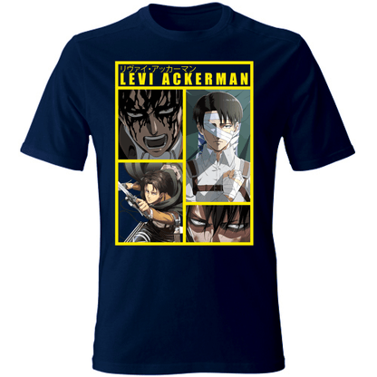 Otaku Hub Store navy / S T-Shirt Unisex T-Shirt Unisex Levi Ackerman Attack of Titan Anime, Abbigliamento anime, anime store, accessori anime, manga, manga store, abbigliamento manga accessori manga