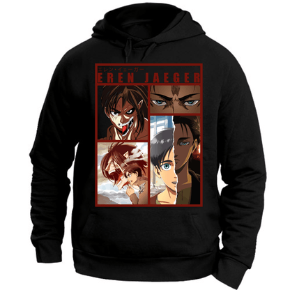 Otaku Hub Store black / XS Felpa Unisex con Cappuccio Felpa Unisex con Cappuccio Felpa Unisex Eren Jaeger Attack of Titan Anime, Abbigliamento anime, anime store, accessori anime, manga, manga store, abbigliamento manga accessori manga