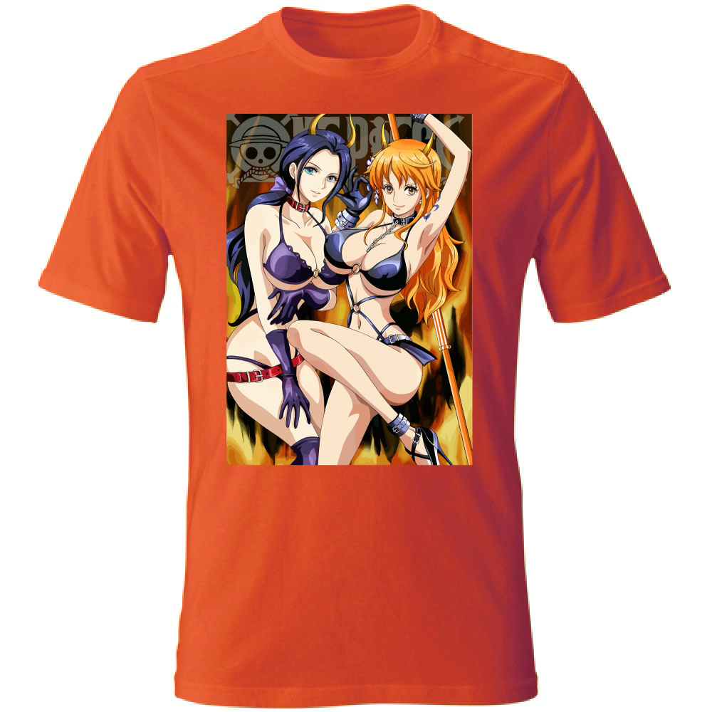 Otaku Hub Store neonorange / S T-Shirt Unisex T-Shirt Unisex Robin & Nami One Piece Anime, Abbigliamento anime, anime store, accessori anime, manga, manga store, abbigliamento manga accessori manga