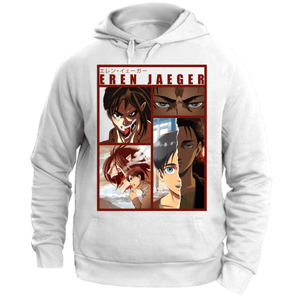 Otaku Hub Store white / XS Felpa Unisex con Cappuccio Felpa Unisex con Cappuccio Felpa Unisex Eren Jaeger Attack of Titan Anime, Abbigliamento anime, anime store, accessori anime, manga, manga store, abbigliamento manga accessori manga