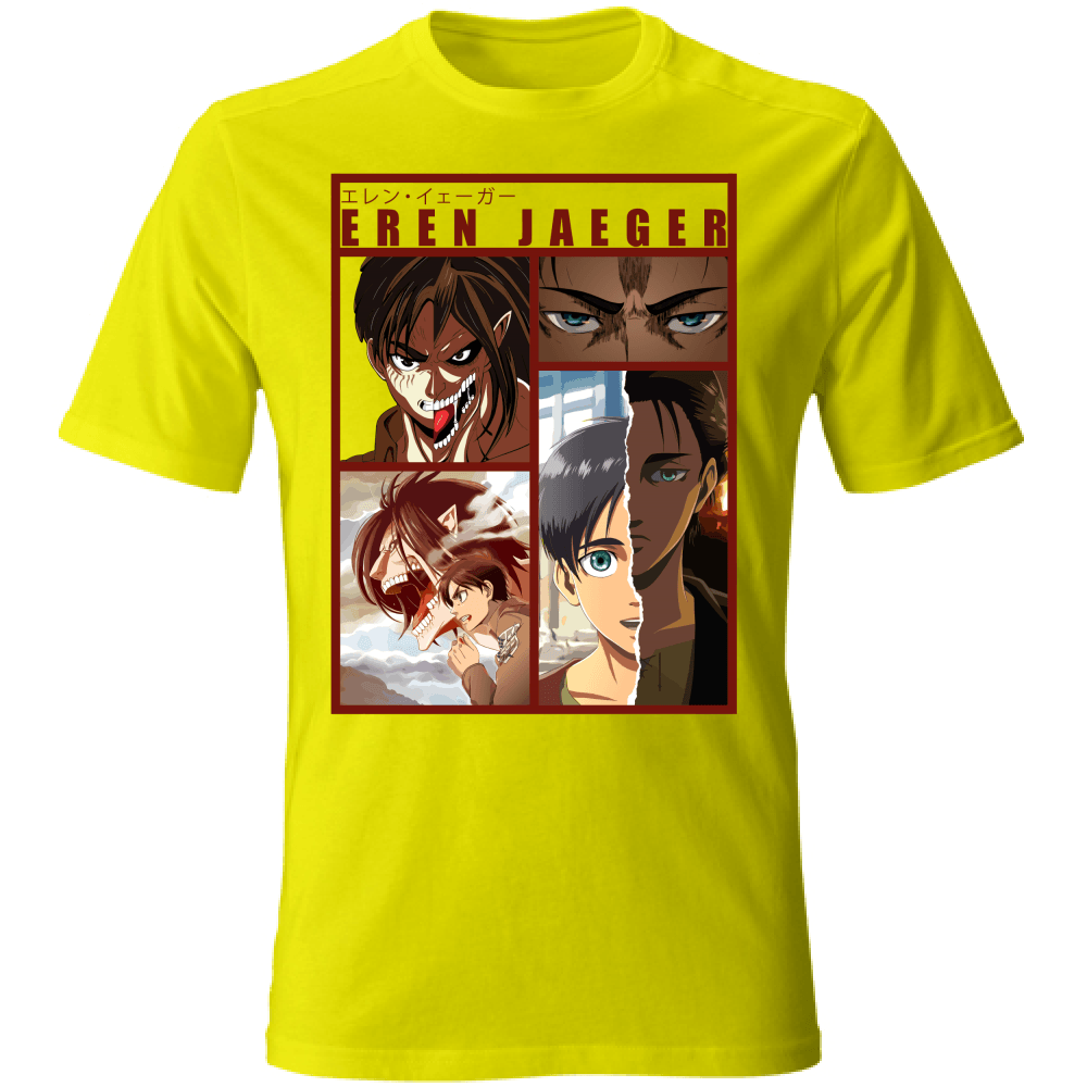 Otaku Hub Store yellow / S T-Shirt Unisex T-Shirt Unisex T-shirt Eren Jaeger Anime, Abbigliamento anime, anime store, accessori anime, manga, manga store, abbigliamento manga accessori manga