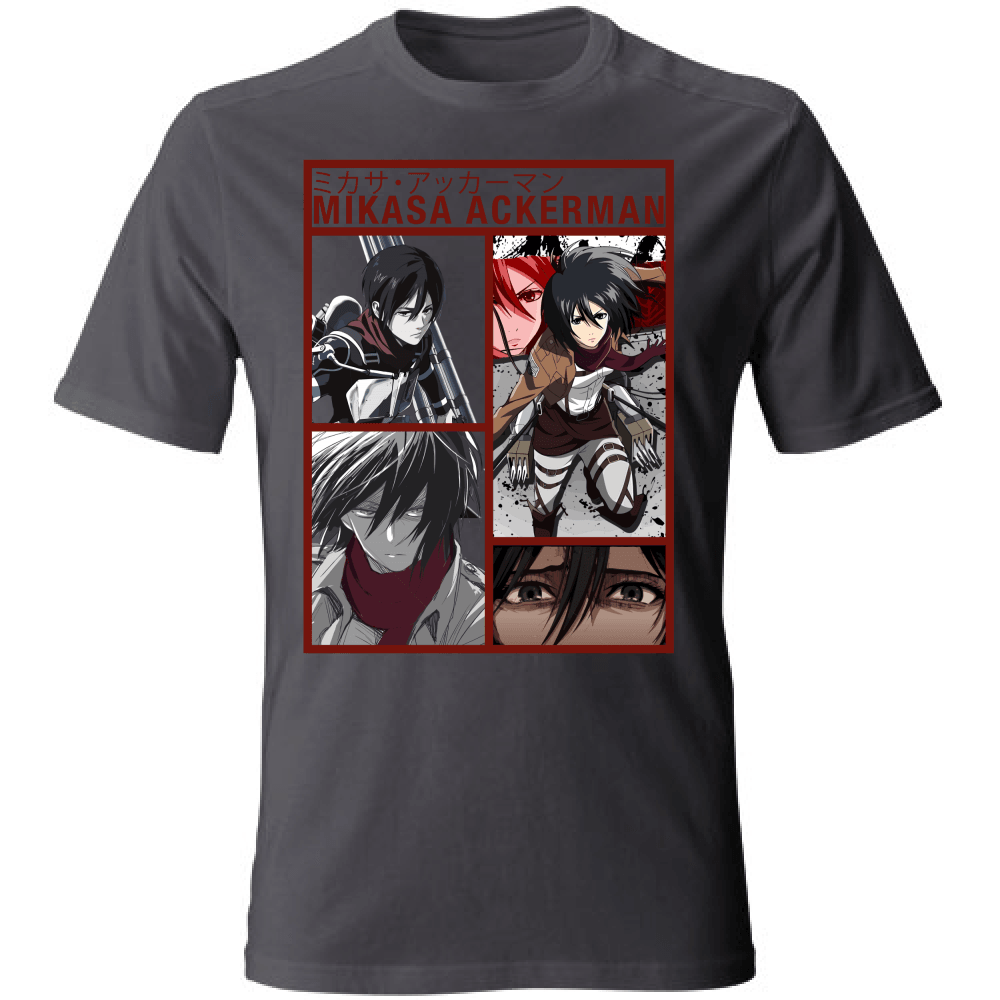 Otaku Hub Store darkgrey / S T-Shirt Unisex T-Shirt Unisex Mikasa Ackerman Attack of Titan Anime, Abbigliamento anime, anime store, accessori anime, manga, manga store, abbigliamento manga accessori manga