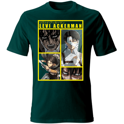 Otaku Hub Store bottlegreen / S T-Shirt Unisex T-Shirt Unisex Levi Ackerman Attack of Titan Anime, Abbigliamento anime, anime store, accessori anime, manga, manga store, abbigliamento manga accessori manga