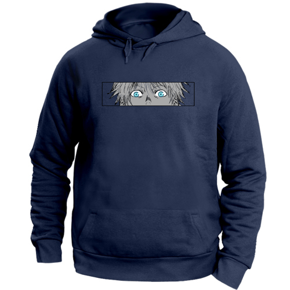 Otaku Hub Store navy / XS Felpa Unisex con Cappuccio Felpa Unisex con Cappuccio Gojo Jujutsu Kaisen Anime, Abbigliamento anime, anime store, accessori anime, manga, manga store, abbigliamento manga accessori manga