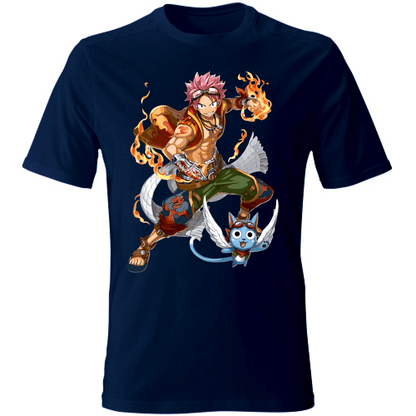 Otaku Hub Store navy / S T-Shirt Unisex T-Shirt Unisex Natsu & Happy Fairy Tail Anime, Abbigliamento anime, anime store, accessori anime, manga, manga store, abbigliamento manga accessori manga