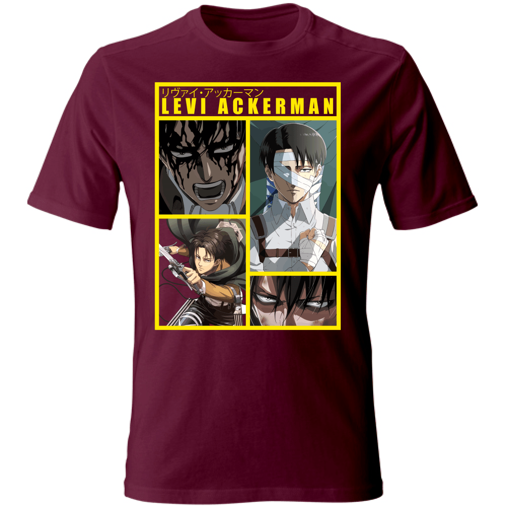 Otaku Hub Store bordeaux / S T-Shirt Unisex T-Shirt Unisex Levi Ackerman Attack of Titan Anime, Abbigliamento anime, anime store, accessori anime, manga, manga store, abbigliamento manga accessori manga