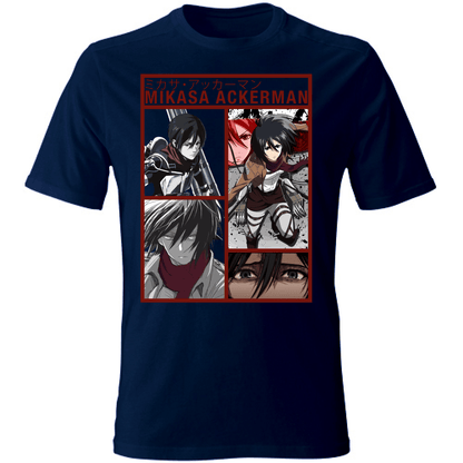 Otaku Hub Store navy / S T-Shirt Unisex T-Shirt Unisex Mikasa Ackerman Attack of Titan Anime, Abbigliamento anime, anime store, accessori anime, manga, manga store, abbigliamento manga accessori manga