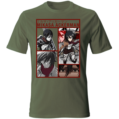 Otaku Hub Store militarygreen / S T-Shirt Unisex T-Shirt Unisex Mikasa Ackerman Attack of Titan Anime, Abbigliamento anime, anime store, accessori anime, manga, manga store, abbigliamento manga accessori manga