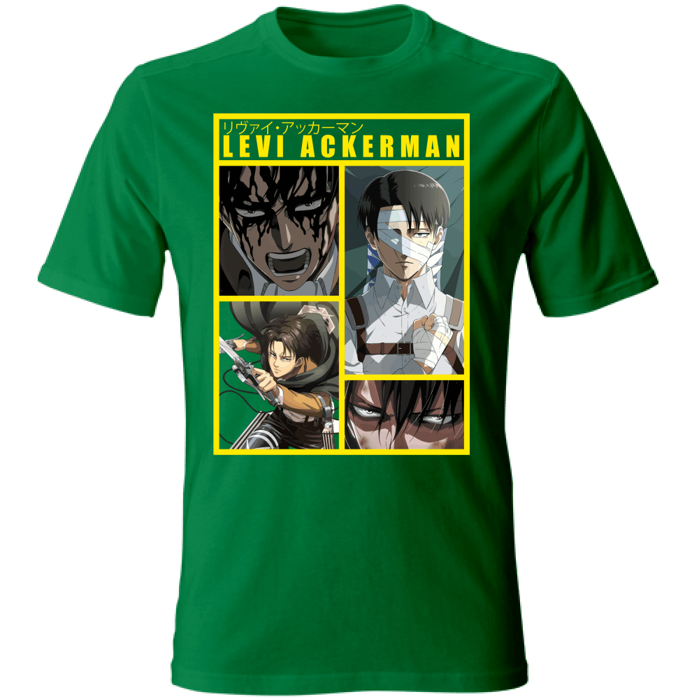 Otaku Hub Store kellygreen / S T-Shirt Unisex T-Shirt Unisex Levi Ackerman Attack of Titan Anime, Abbigliamento anime, anime store, accessori anime, manga, manga store, abbigliamento manga accessori manga