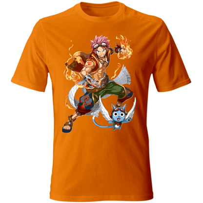 Otaku Hub Store orange / S T-Shirt Unisex T-Shirt Unisex Natsu & Happy Fairy Tail Anime, Abbigliamento anime, anime store, accessori anime, manga, manga store, abbigliamento manga accessori manga