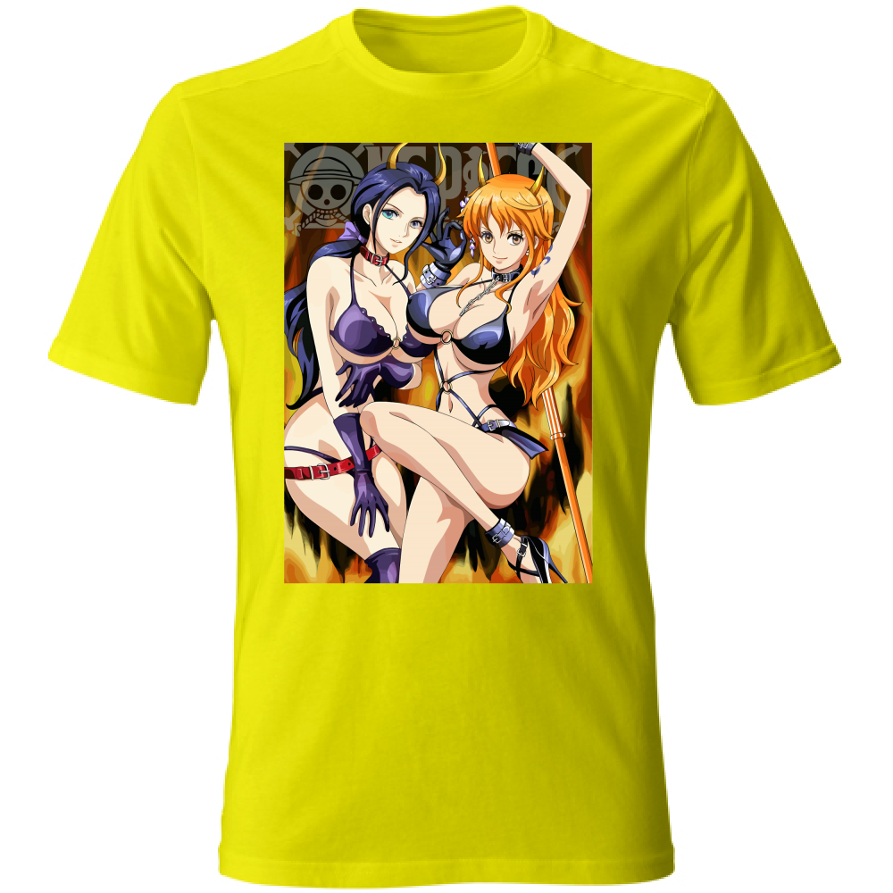 Otaku Hub Store yellow / S T-Shirt Unisex T-Shirt Unisex Robin & Nami One Piece Anime, Abbigliamento anime, anime store, accessori anime, manga, manga store, abbigliamento manga accessori manga