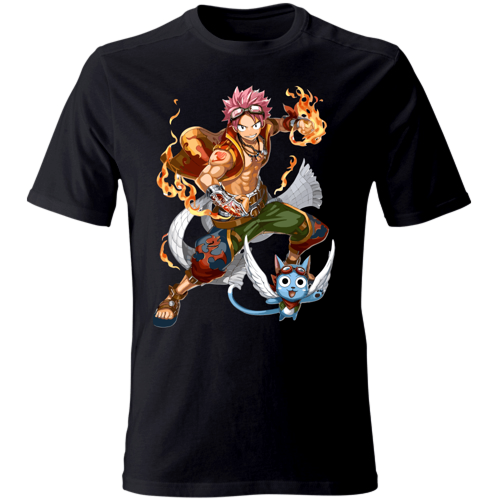 Otaku Hub Store black / S T-Shirt Unisex T-Shirt Unisex Natsu & Happy Fairy Tail Anime, Abbigliamento anime, anime store, accessori anime, manga, manga store, abbigliamento manga accessori manga