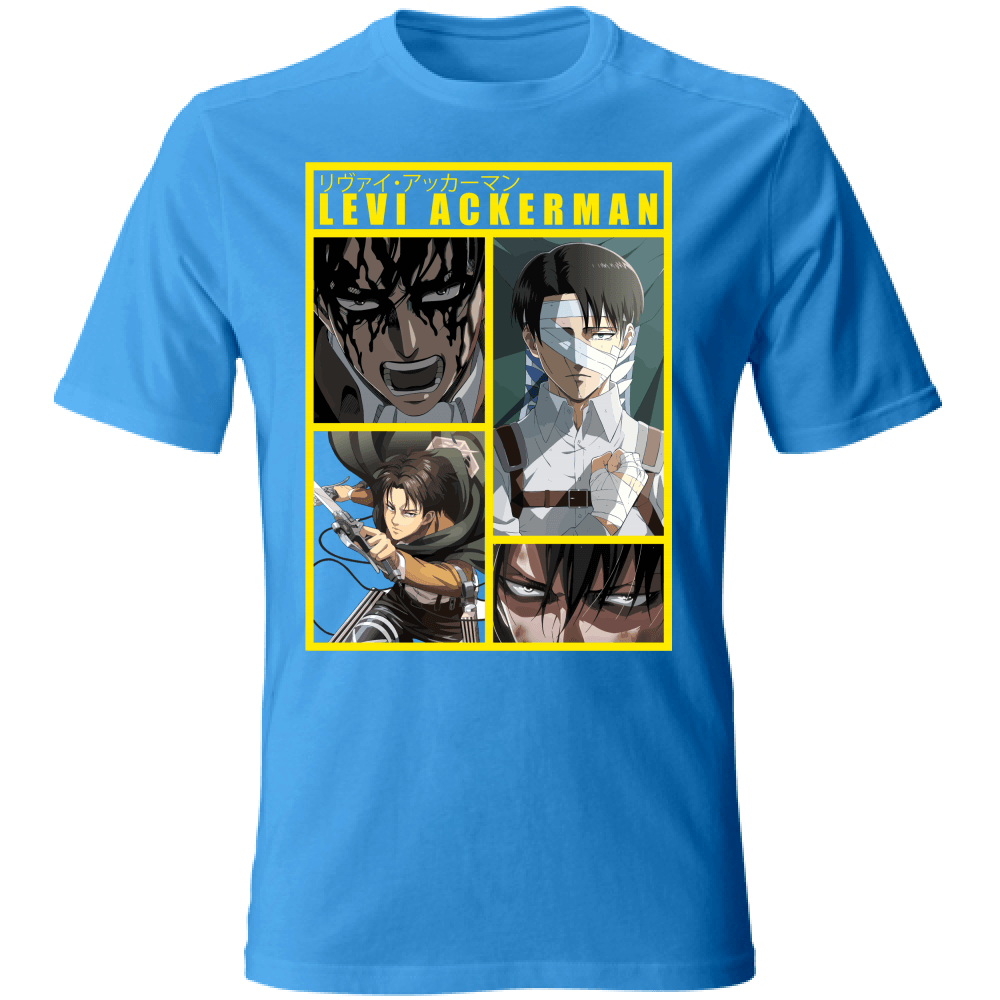 Otaku Hub Store lightblue / S T-Shirt Unisex T-Shirt Unisex Levi Ackerman Attack of Titan Anime, Abbigliamento anime, anime store, accessori anime, manga, manga store, abbigliamento manga accessori manga