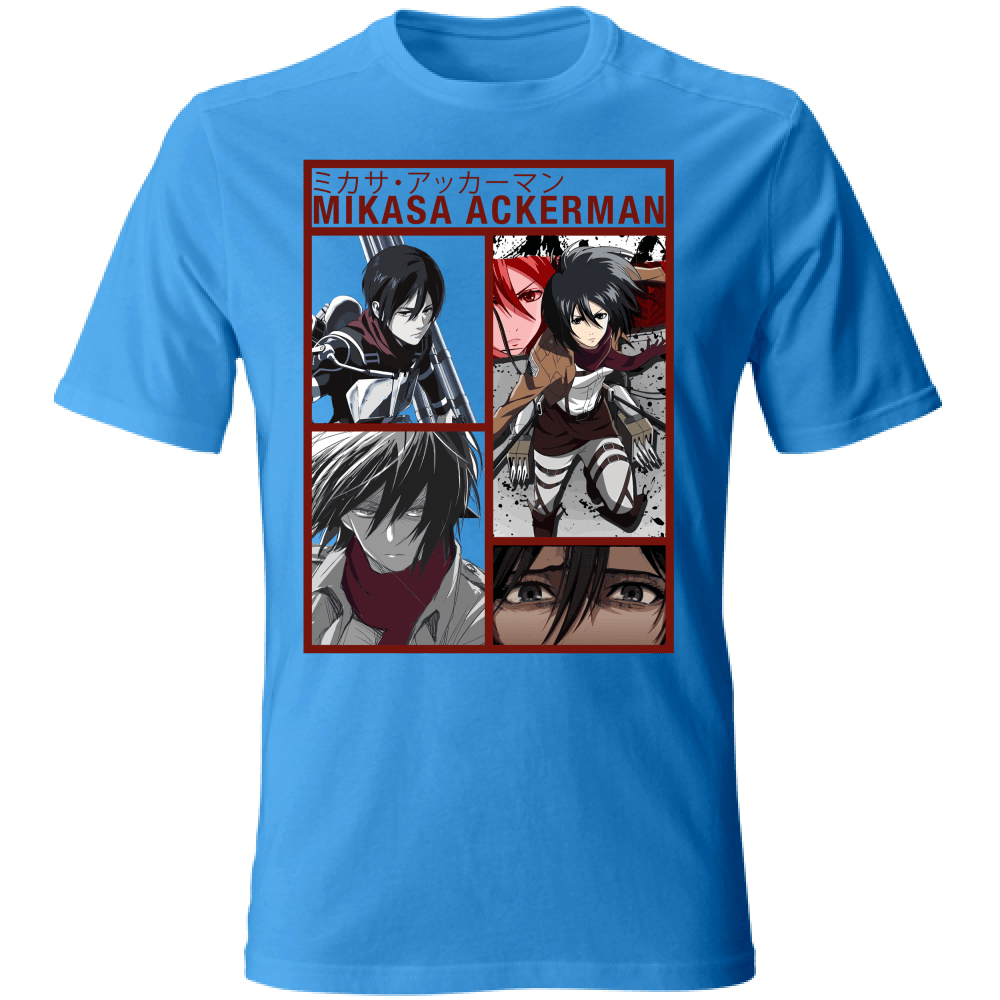 Otaku Hub Store lightblue / S T-Shirt Unisex T-Shirt Unisex Mikasa Ackerman Attack of Titan Anime, Abbigliamento anime, anime store, accessori anime, manga, manga store, abbigliamento manga accessori manga