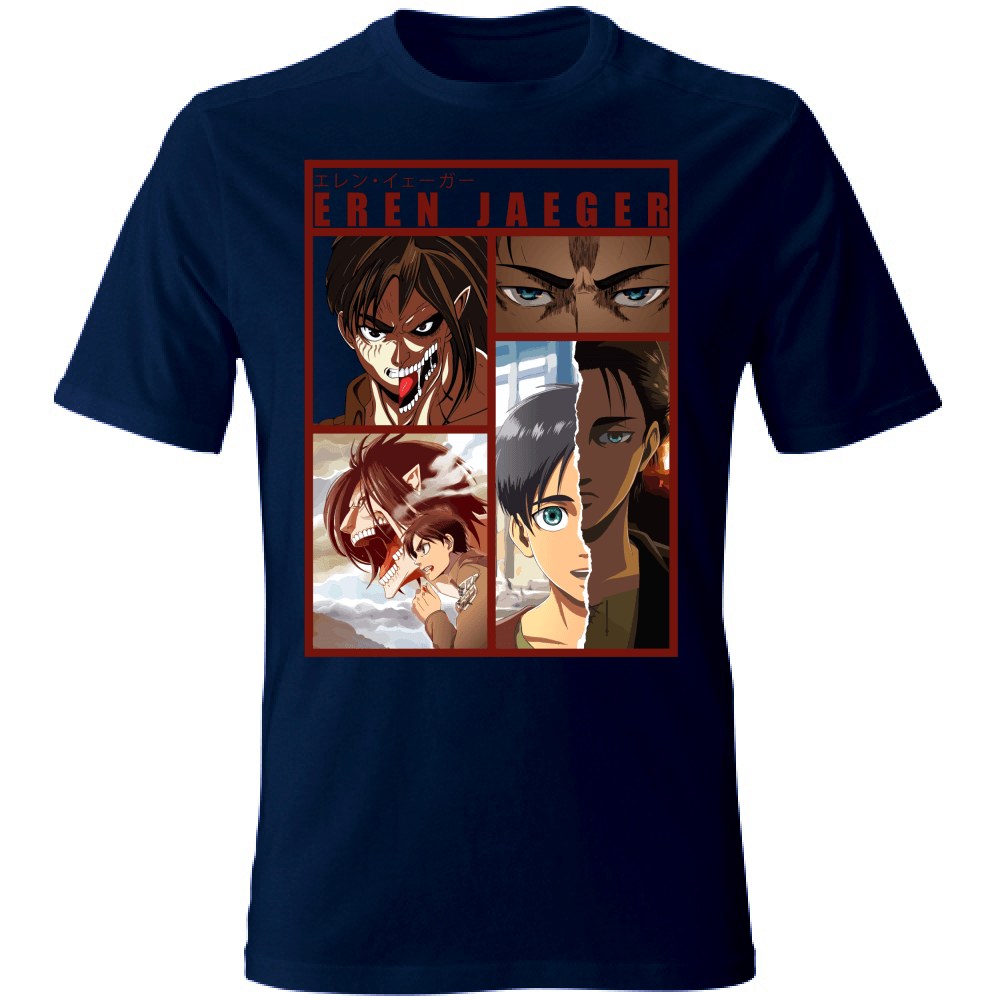 Otaku Hub Store navy / S T-Shirt Unisex T-Shirt Unisex T-shirt Eren Jaeger Anime, Abbigliamento anime, anime store, accessori anime, manga, manga store, abbigliamento manga accessori manga