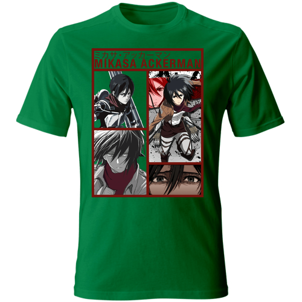 Otaku Hub Store kellygreen / S T-Shirt Unisex T-Shirt Unisex Mikasa Ackerman Attack of Titan Anime, Abbigliamento anime, anime store, accessori anime, manga, manga store, abbigliamento manga accessori manga