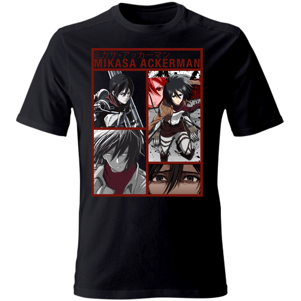 Otaku Hub Store black / S T-Shirt Unisex T-Shirt Unisex Mikasa Ackerman Attack of Titan Anime, Abbigliamento anime, anime store, accessori anime, manga, manga store, abbigliamento manga accessori manga