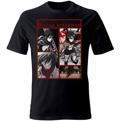 Otaku Hub Store black / S T-Shirt Unisex T-Shirt Unisex Mikasa Ackerman Attack of Titan Anime, Abbigliamento anime, anime store, accessori anime, manga, manga store, abbigliamento manga accessori manga