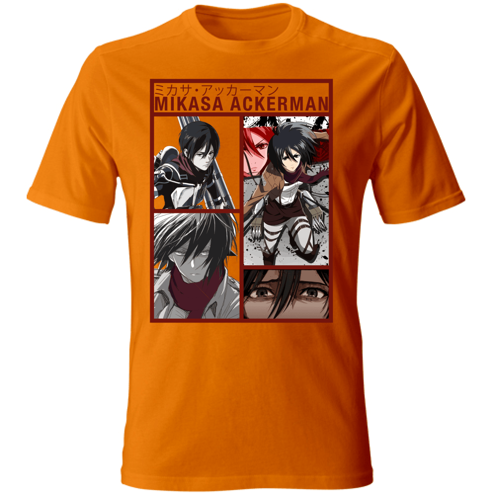 Otaku Hub Store orange / S T-Shirt Unisex T-Shirt Unisex Mikasa Ackerman Attack of Titan Anime, Abbigliamento anime, anime store, accessori anime, manga, manga store, abbigliamento manga accessori manga