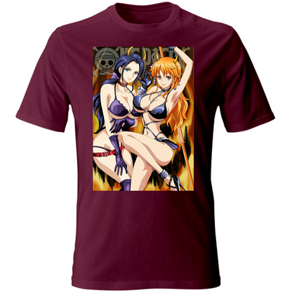 Otaku Hub Store bordeaux / S T-Shirt Unisex T-Shirt Unisex Robin & Nami One Piece Anime, Abbigliamento anime, anime store, accessori anime, manga, manga store, abbigliamento manga accessori manga