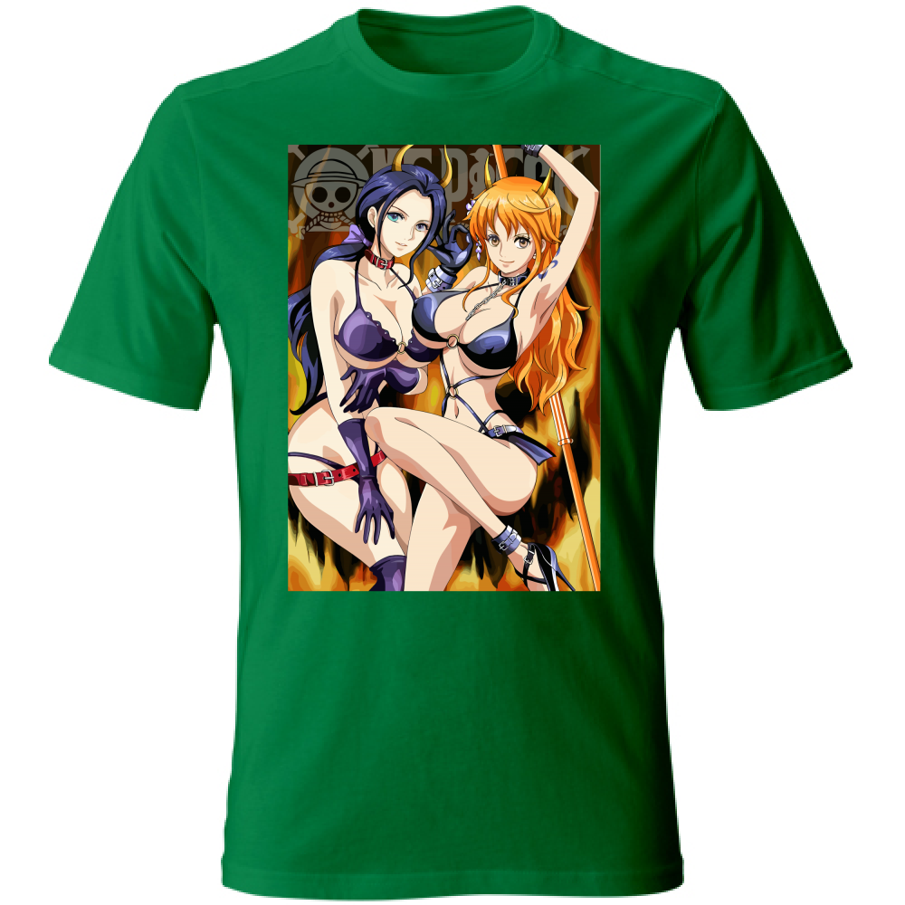 Otaku Hub Store kellygreen / S T-Shirt Unisex T-Shirt Unisex Robin & Nami One Piece Anime, Abbigliamento anime, anime store, accessori anime, manga, manga store, abbigliamento manga accessori manga