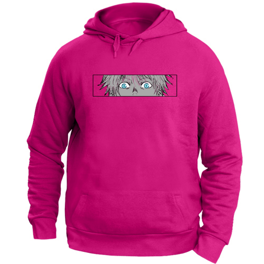 Otaku Hub Store fuchsia / XS Felpa Unisex con Cappuccio Felpa Unisex con Cappuccio Gojo Jujutsu Kaisen Anime, Abbigliamento anime, anime store, accessori anime, manga, manga store, abbigliamento manga accessori manga