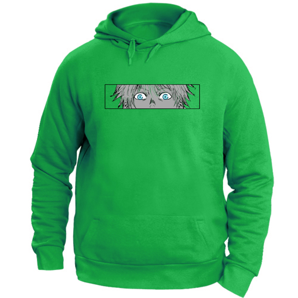 Otaku Hub Store kellygreen / XS Felpa Unisex con Cappuccio Felpa Unisex con Cappuccio Gojo Jujutsu Kaisen Anime, Abbigliamento anime, anime store, accessori anime, manga, manga store, abbigliamento manga accessori manga