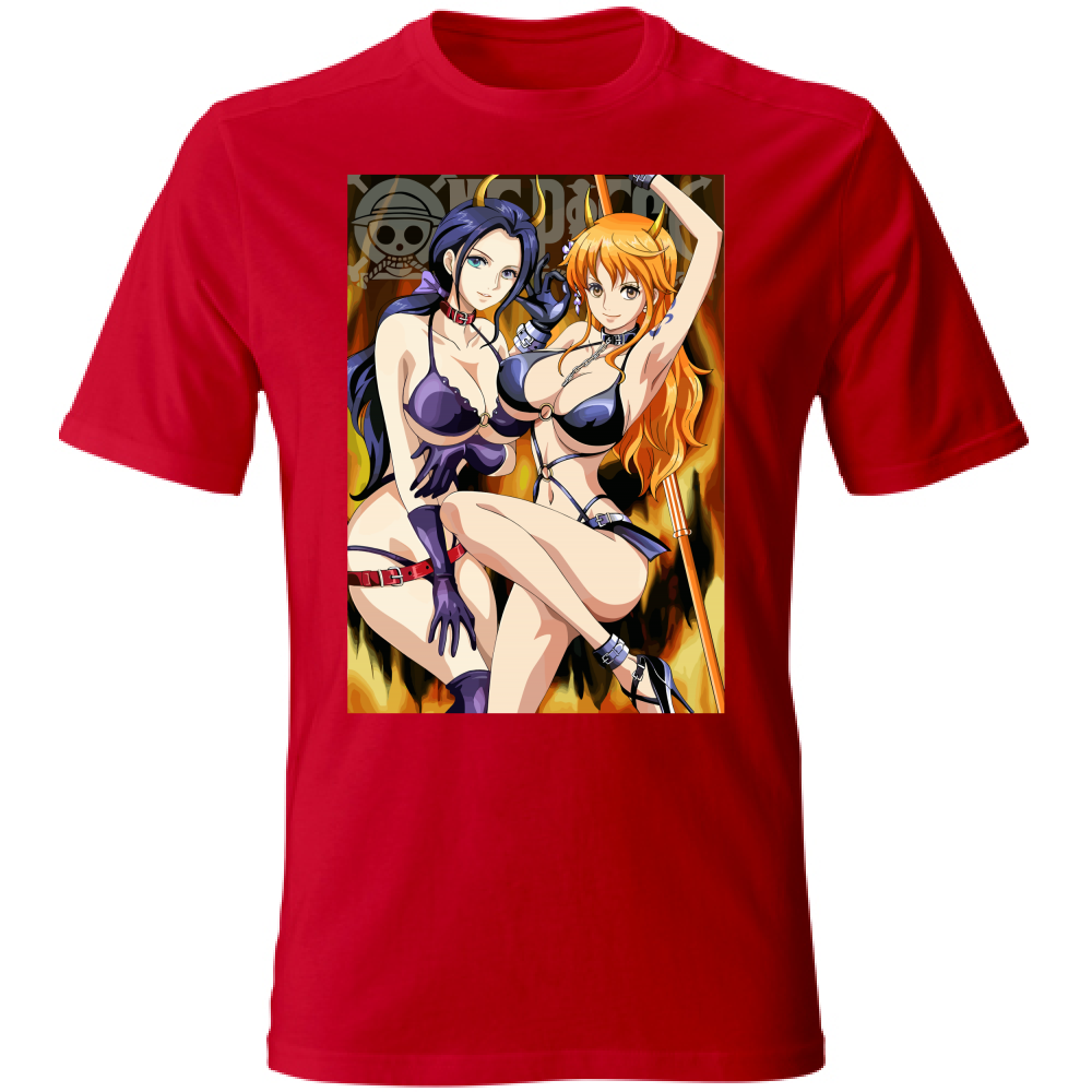 Otaku Hub Store red / S T-Shirt Unisex T-Shirt Unisex Robin & Nami One Piece Anime, Abbigliamento anime, anime store, accessori anime, manga, manga store, abbigliamento manga accessori manga