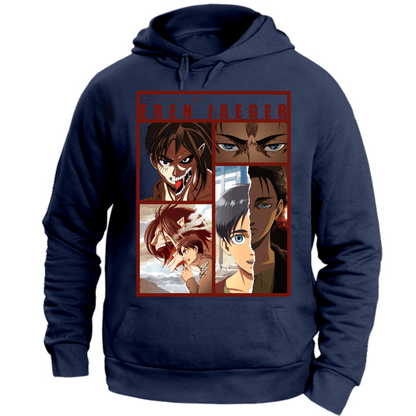 Otaku Hub Store navy / XS Felpa Unisex con Cappuccio Felpa Unisex con Cappuccio Felpa Unisex Eren Jaeger Attack of Titan Anime, Abbigliamento anime, anime store, accessori anime, manga, manga store, abbigliamento manga accessori manga