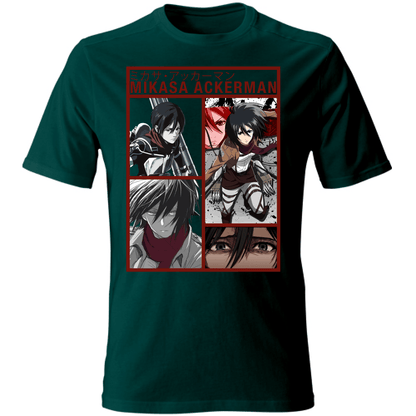 Otaku Hub Store bottlegreen / S T-Shirt Unisex T-Shirt Unisex Mikasa Ackerman Attack of Titan Anime, Abbigliamento anime, anime store, accessori anime, manga, manga store, abbigliamento manga accessori manga