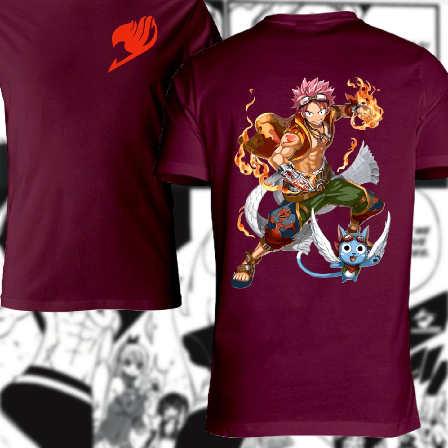 Otaku Hub Store T-Shirt Unisex T-Shirt Unisex Natsu & Happy Fairy Tail Anime, Abbigliamento anime, anime store, accessori anime, manga, manga store, abbigliamento manga accessori manga